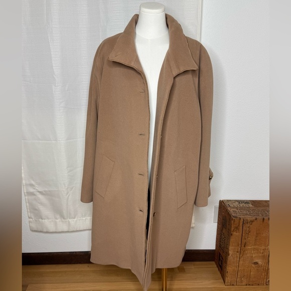 NWT Women's Dennis Basso Tan Button-Up
Wool, Cashmere Blend Coat. - Picture 13 of 13